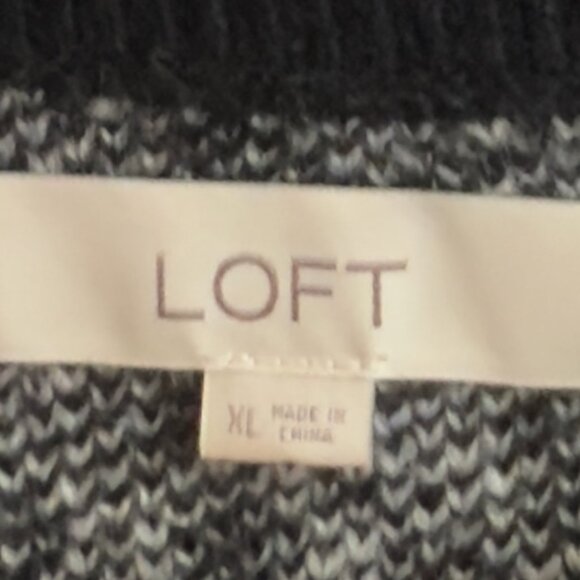 Loft Black & White Turtleneck Sweater (Size XL) - Picture 8 of 9